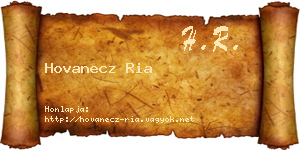 Hovanecz Ria névjegykártya